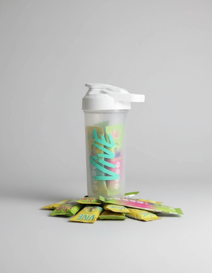 VIVE Clear Shaker with Light Gray Background
